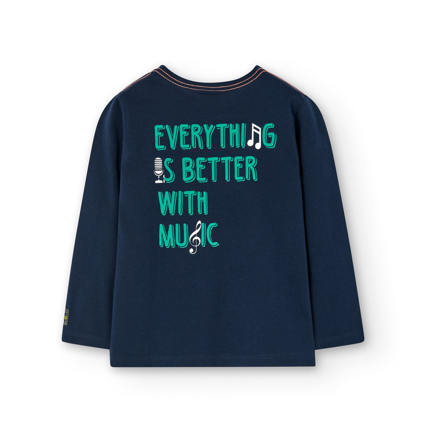 Playera estampada azul marino mini niño y niño jr