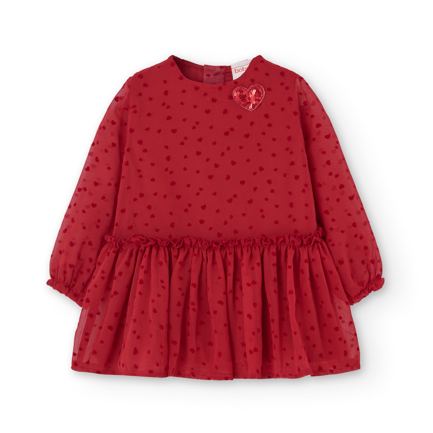 Vestido rojo de gasa para mini niña