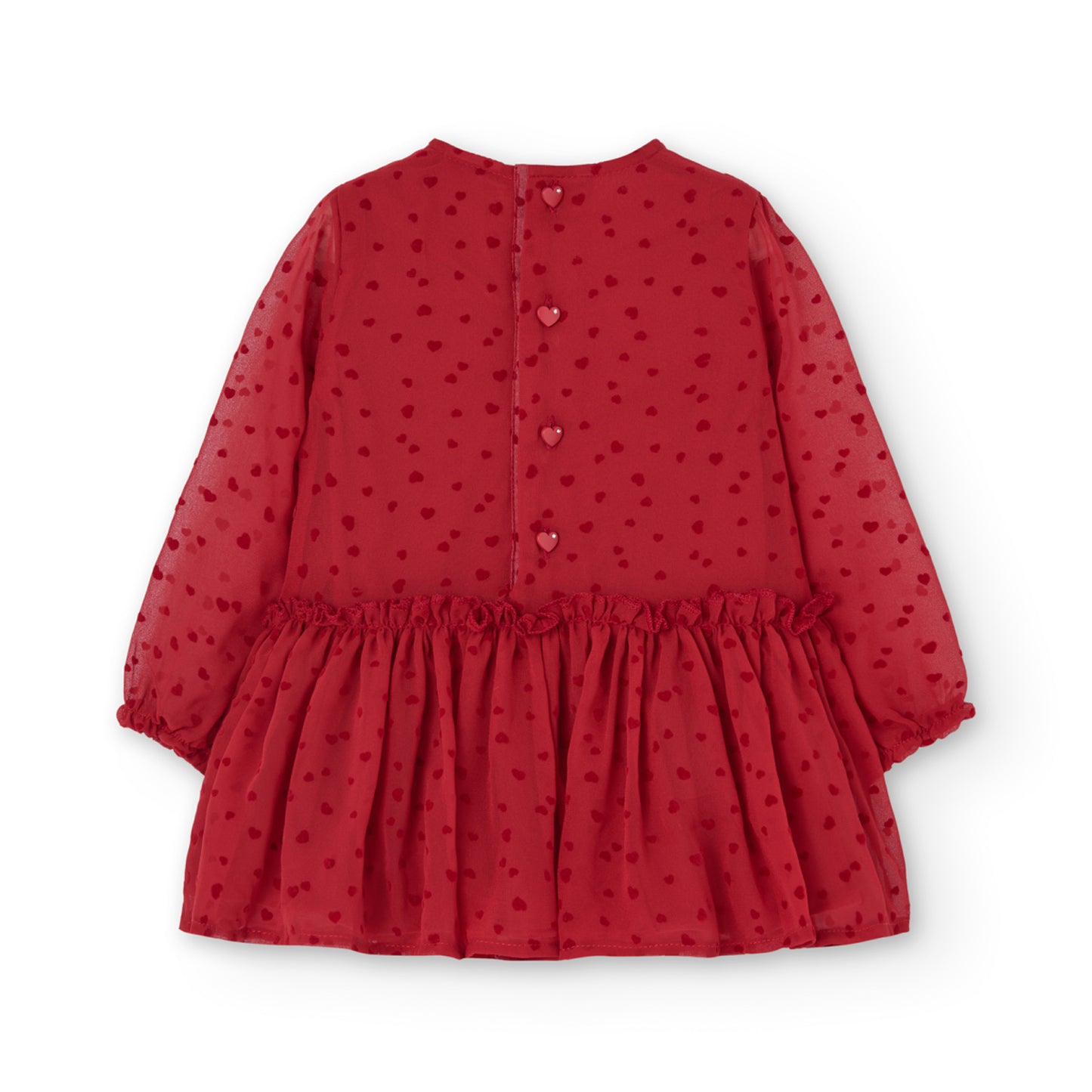 Vestido rojo de gasa para mini niña