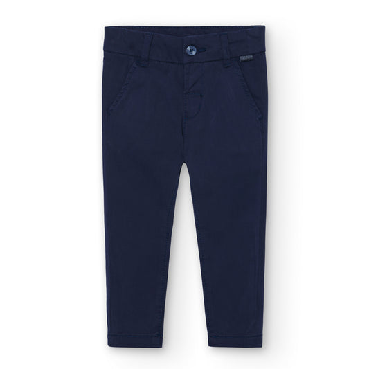 Pantalón satén stretch azul marino mini niño