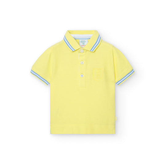 Playera polo amarillo mini niño