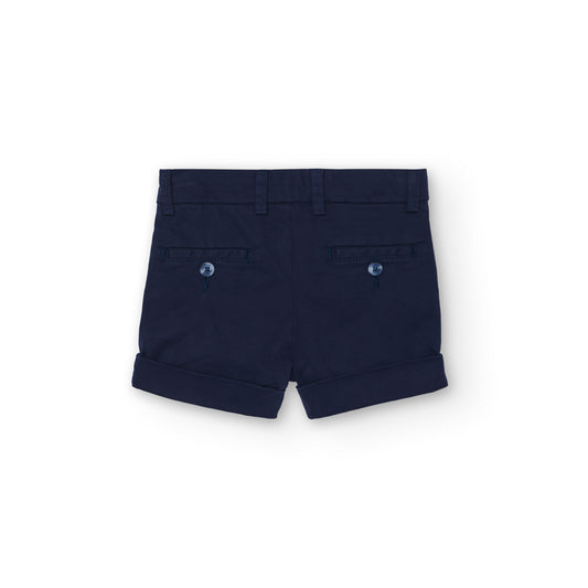 Short satén azul marino mini niño