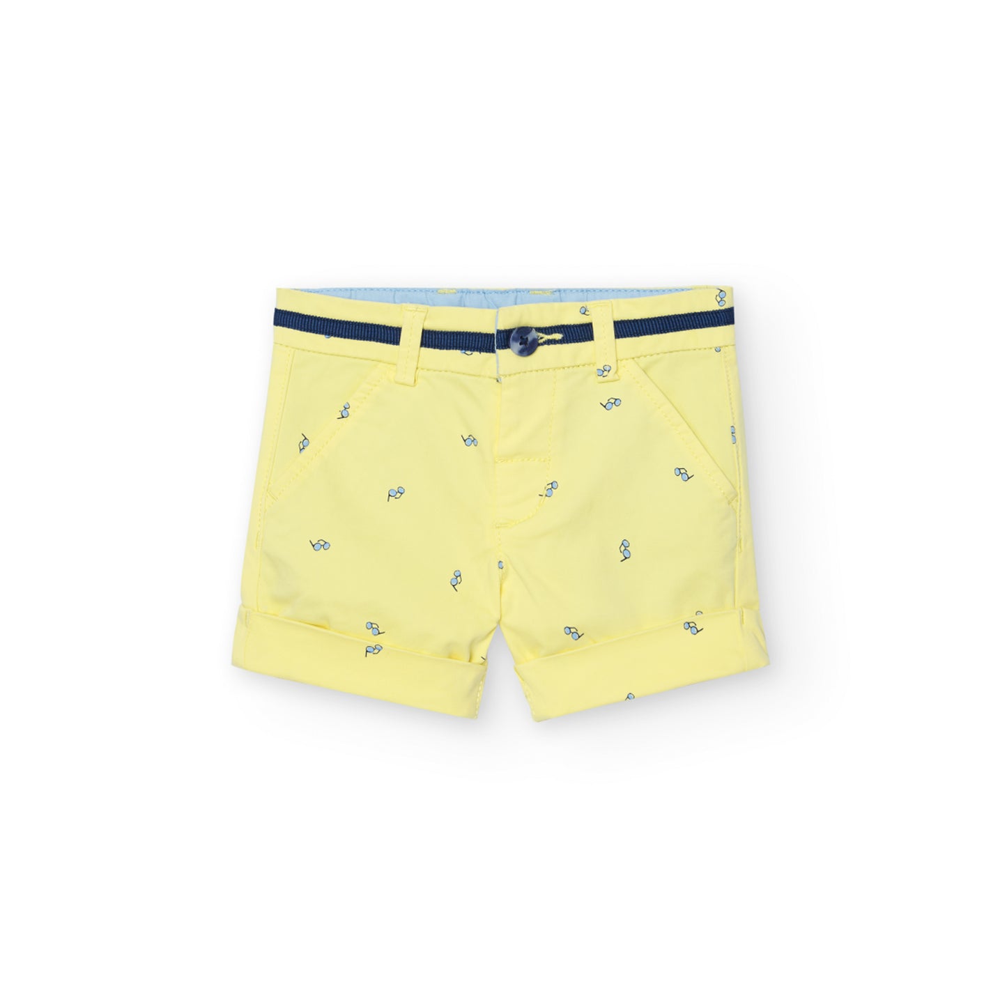 Short satén amarillo mini niño