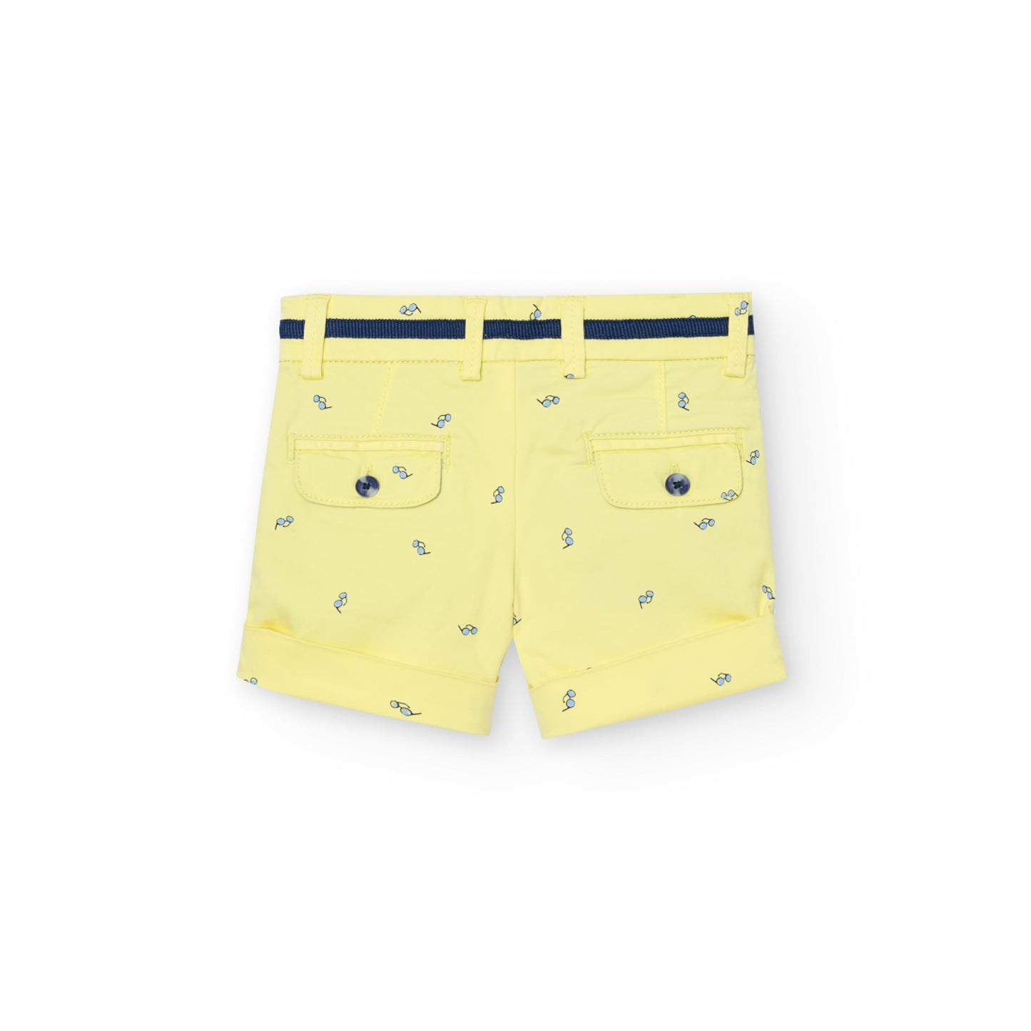 Short satén amarillo mini niño