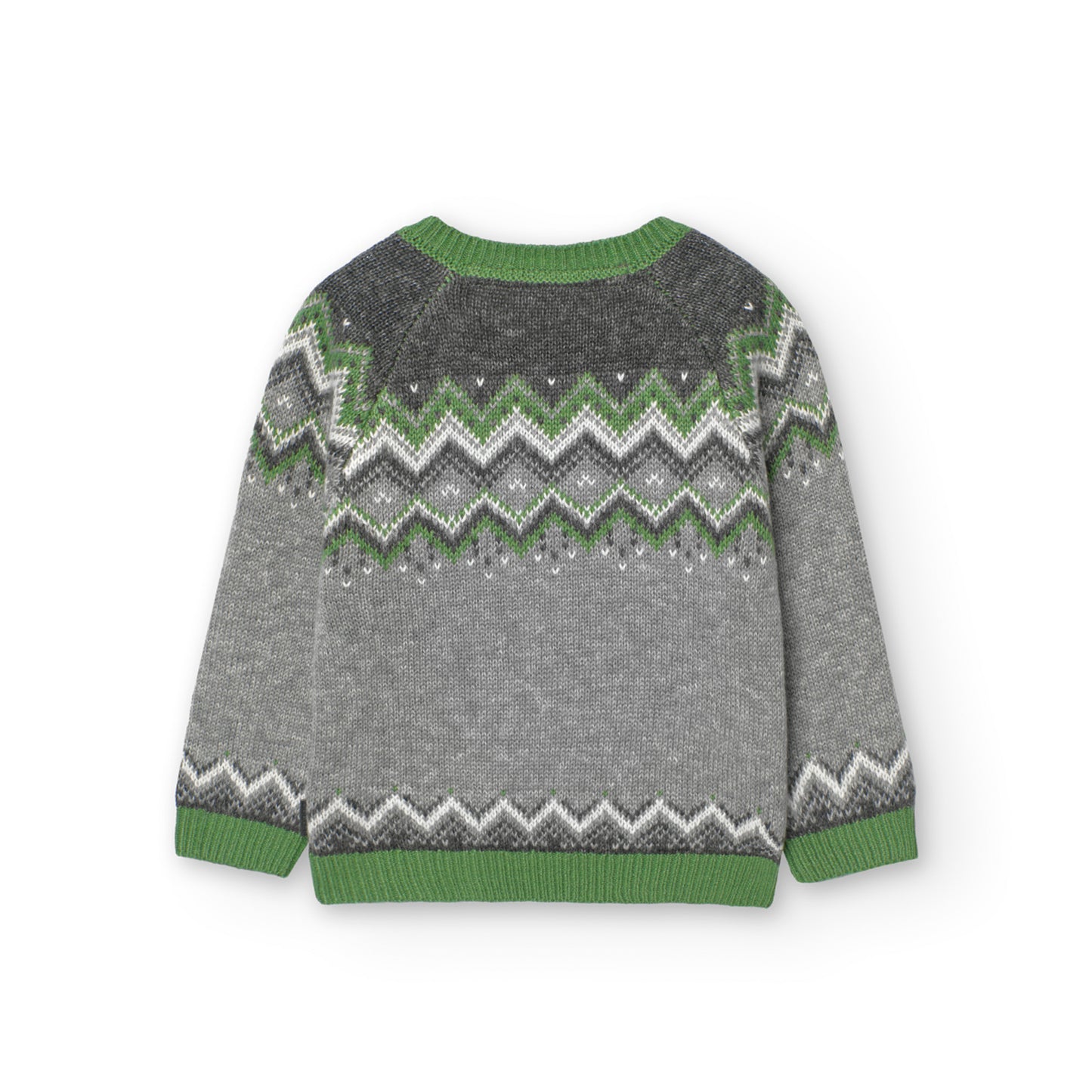 Suéter jacquard gris para mini niño