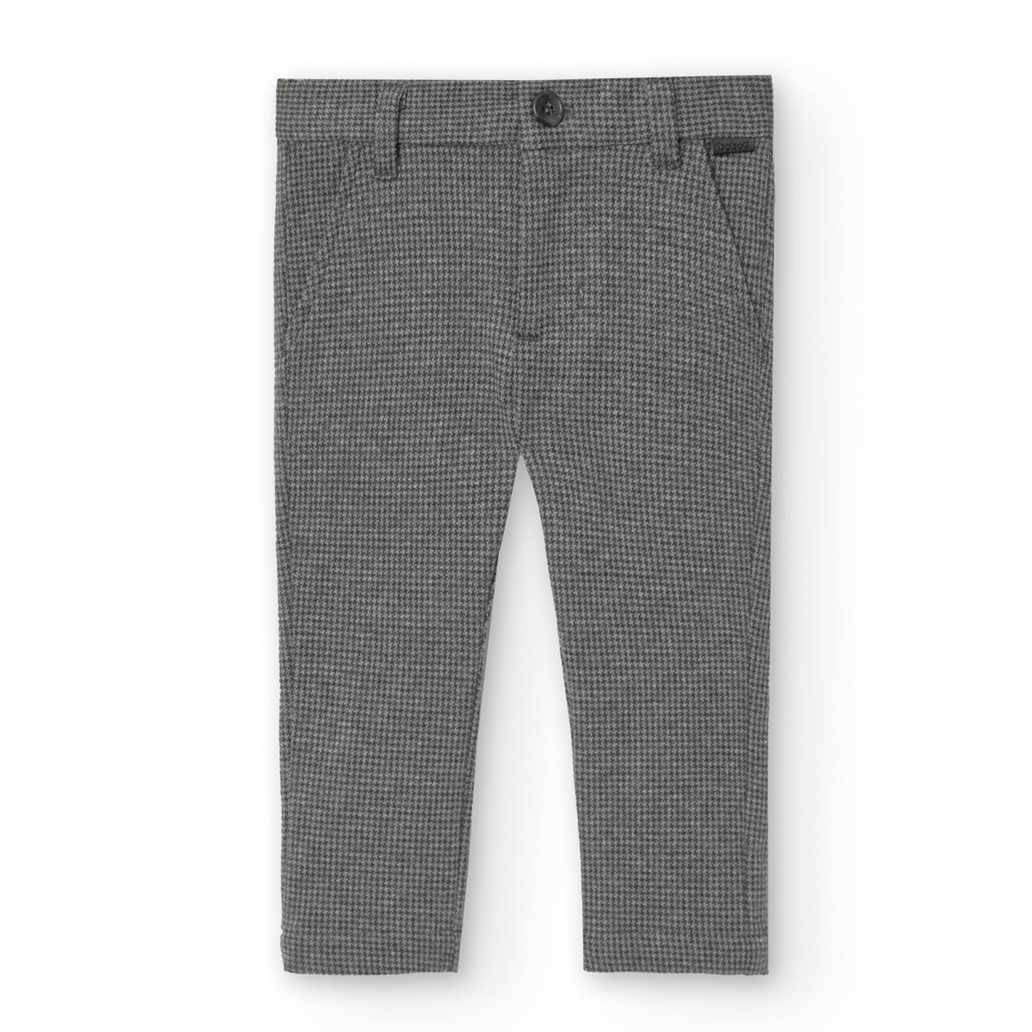 Pantalón pata de gallo gris mini niño