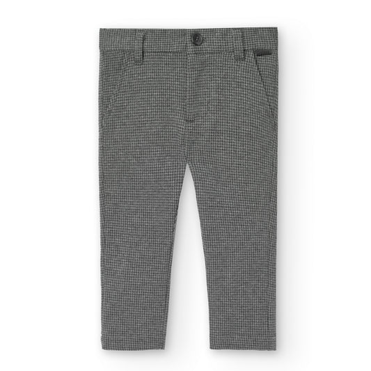 Pantalón pata de gallo gris mini niño