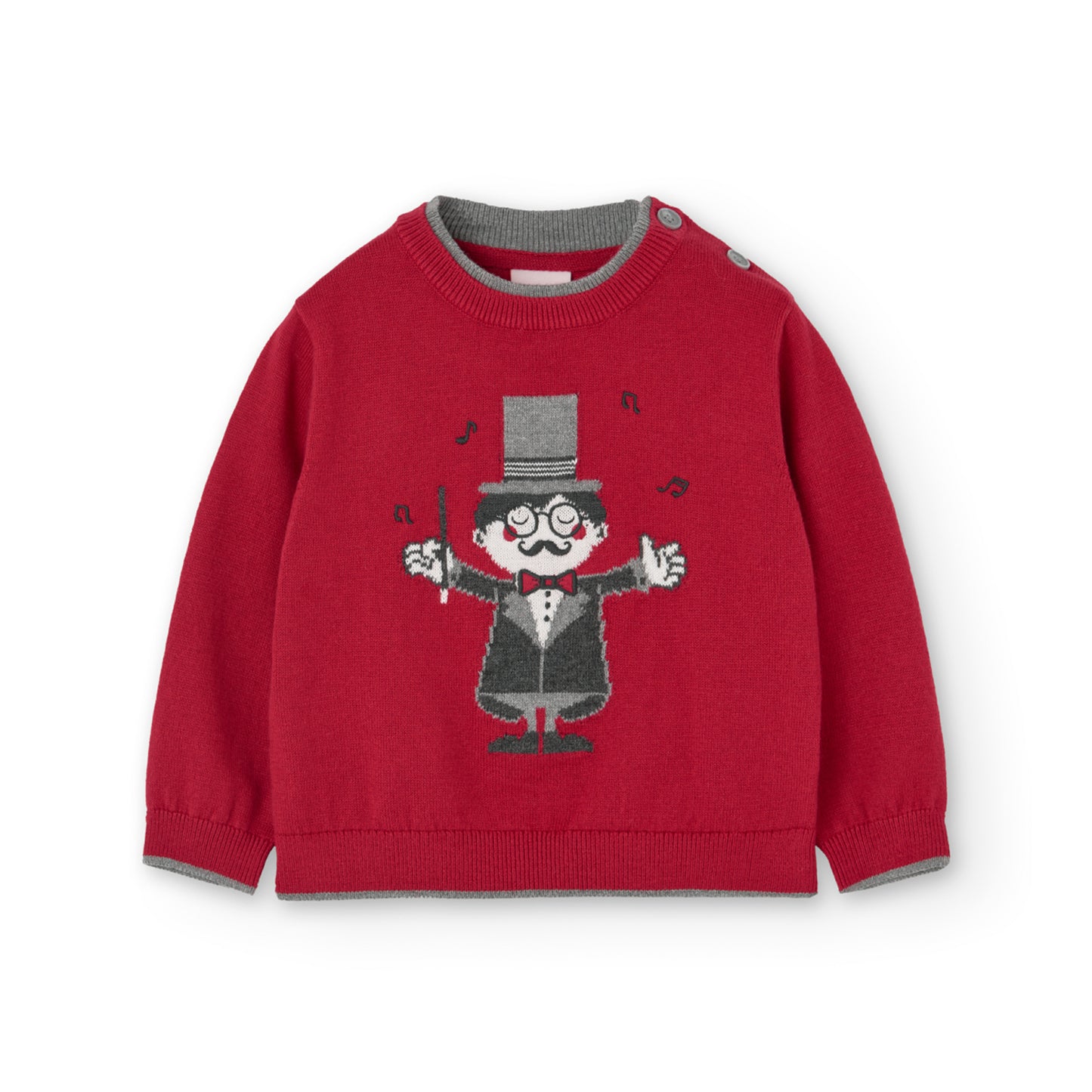 Suéter jacquard rojo para mini niño