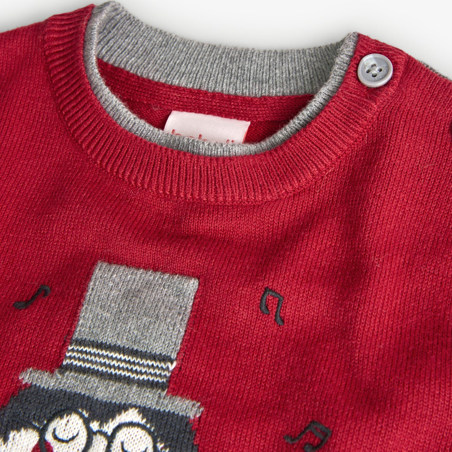 Suéter jacquard rojo para mini niño