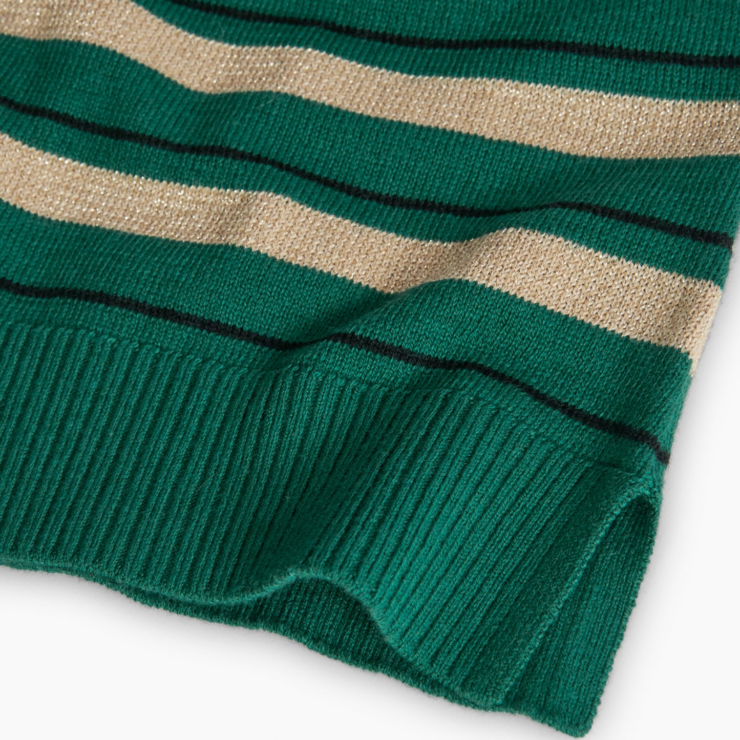 Chaleco tricot verde rayas para niña jr