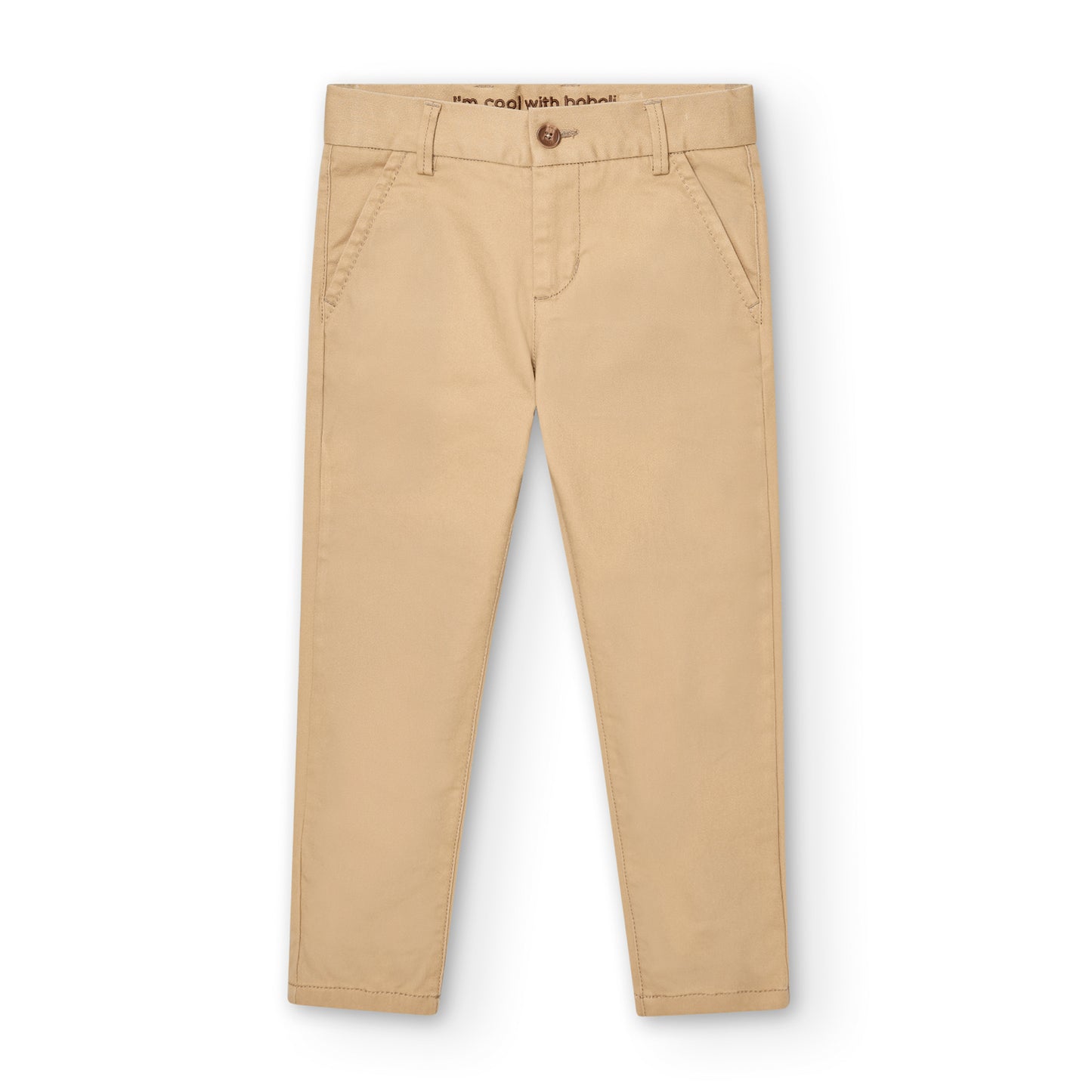 Pantalón satén stretch camel niño jr