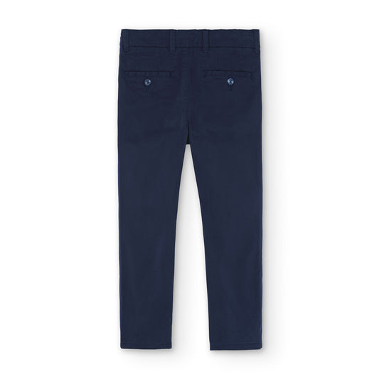 Pantalón satén stretch azul marino niño jr