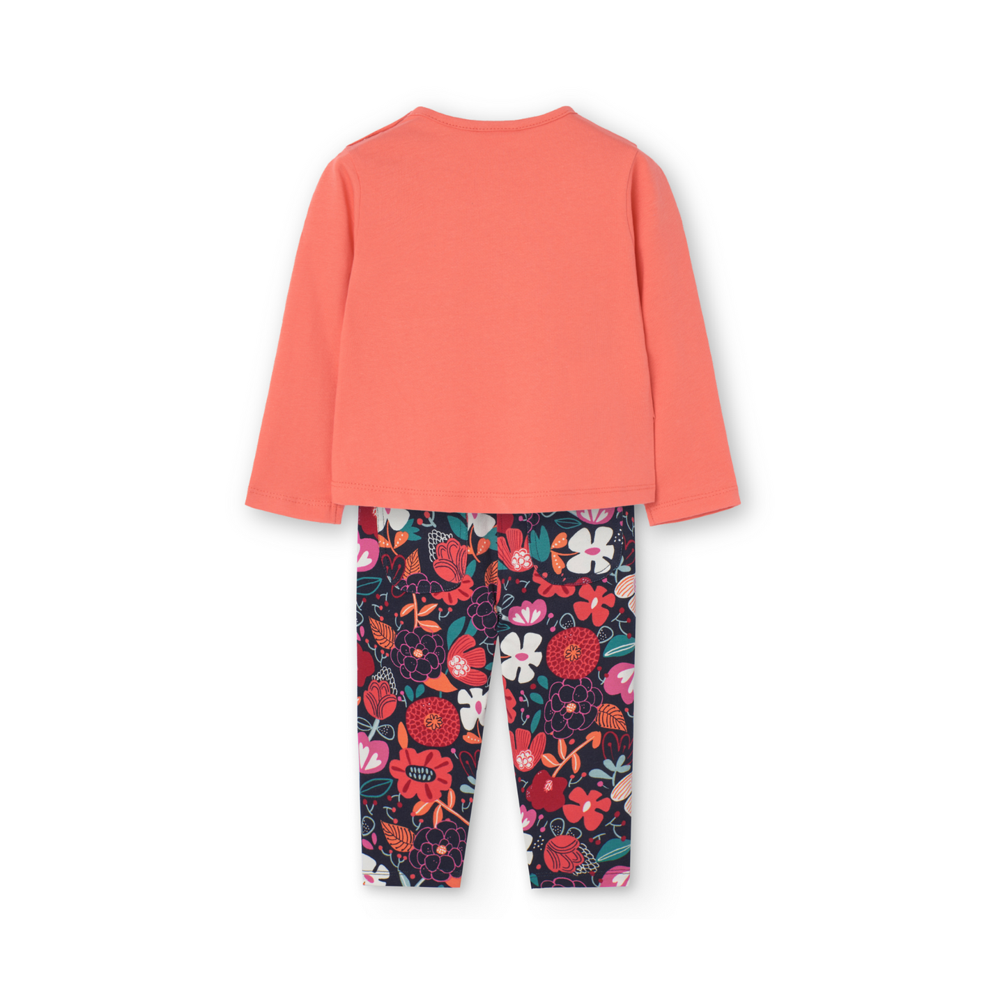 Conjunto de blusa con pantalón de felpa flores para mini niña