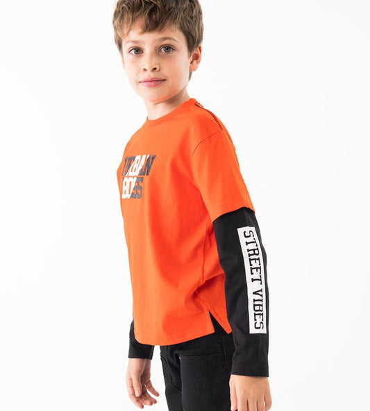 Playera manga larga para niño jr