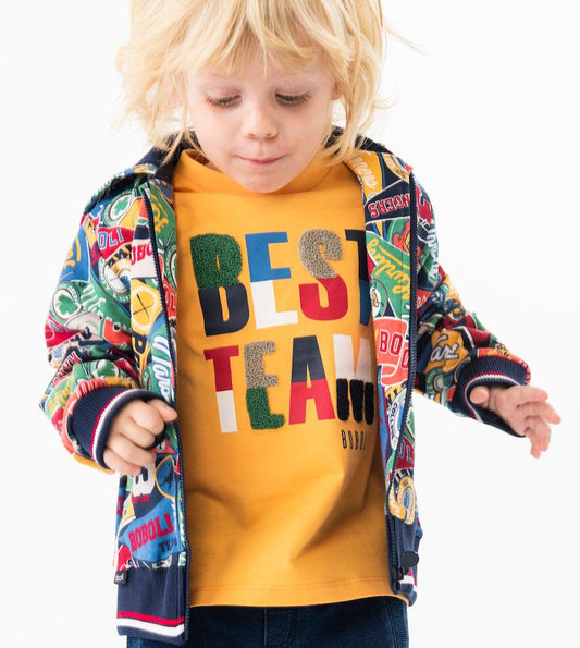 Playera amarilla Best Team para mini niño