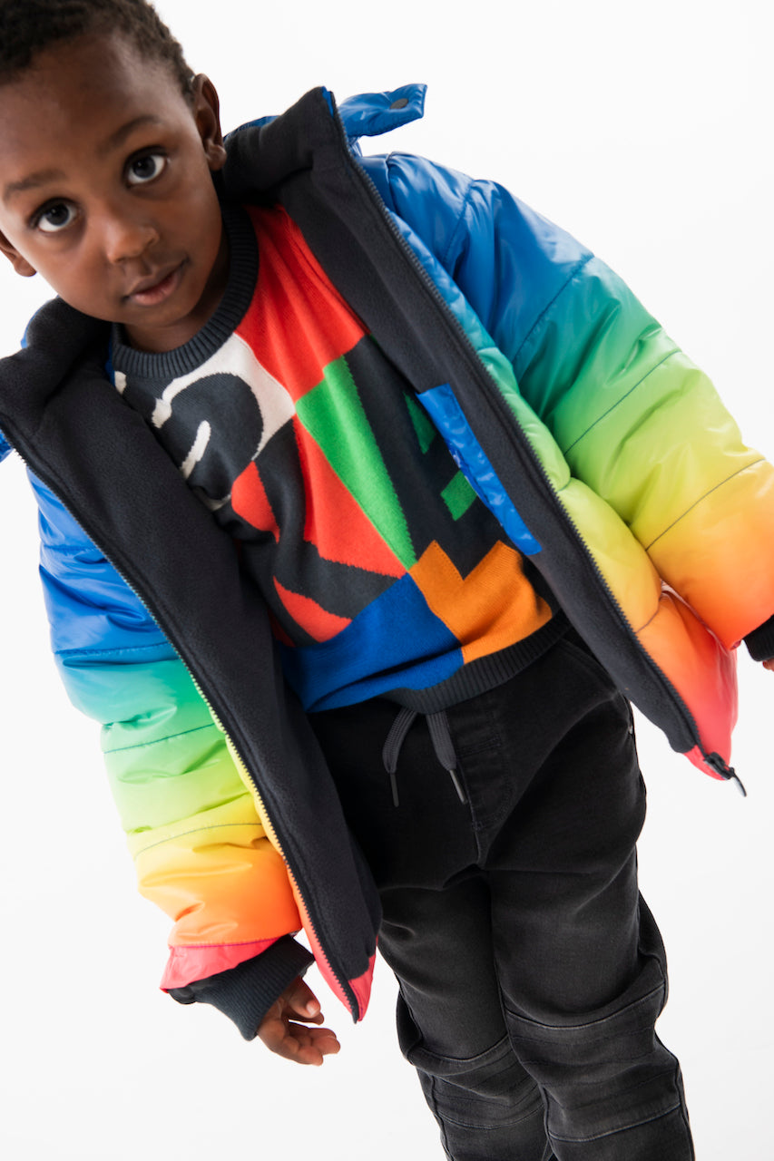 Chamarra impermeable multicolor para mini niño