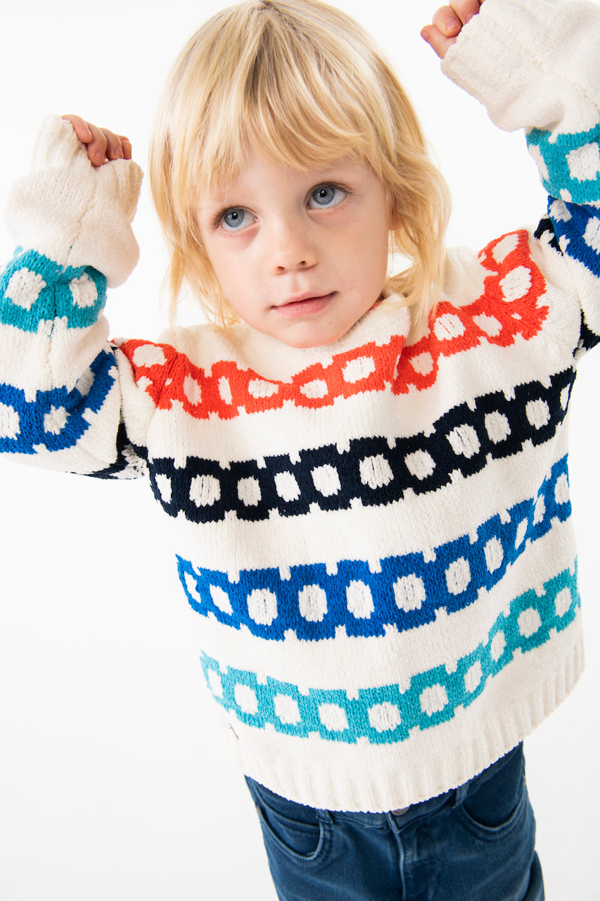 Suéter tricot blanco para mini niño