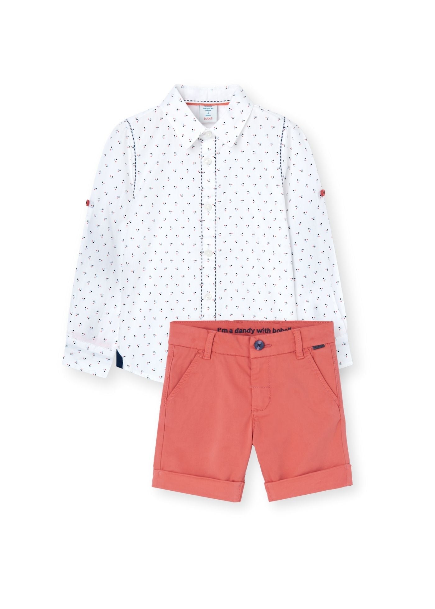 Conjunto camisa con short satén niño jr