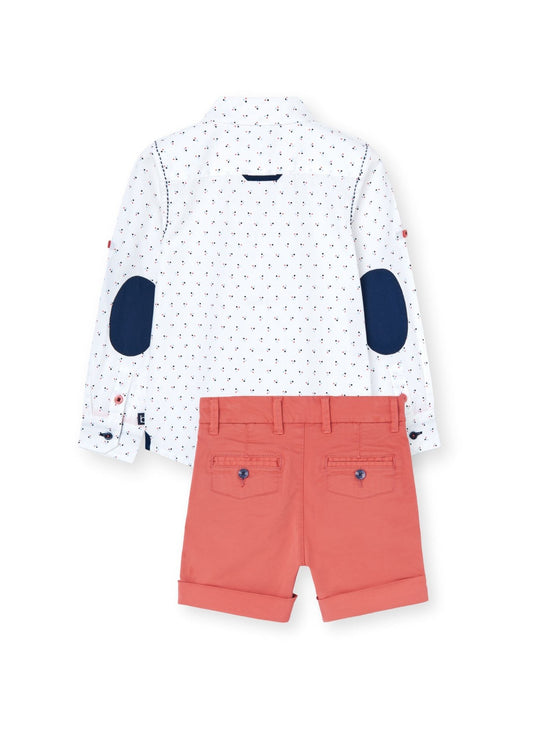 Conjunto camisa con short satén niño jr