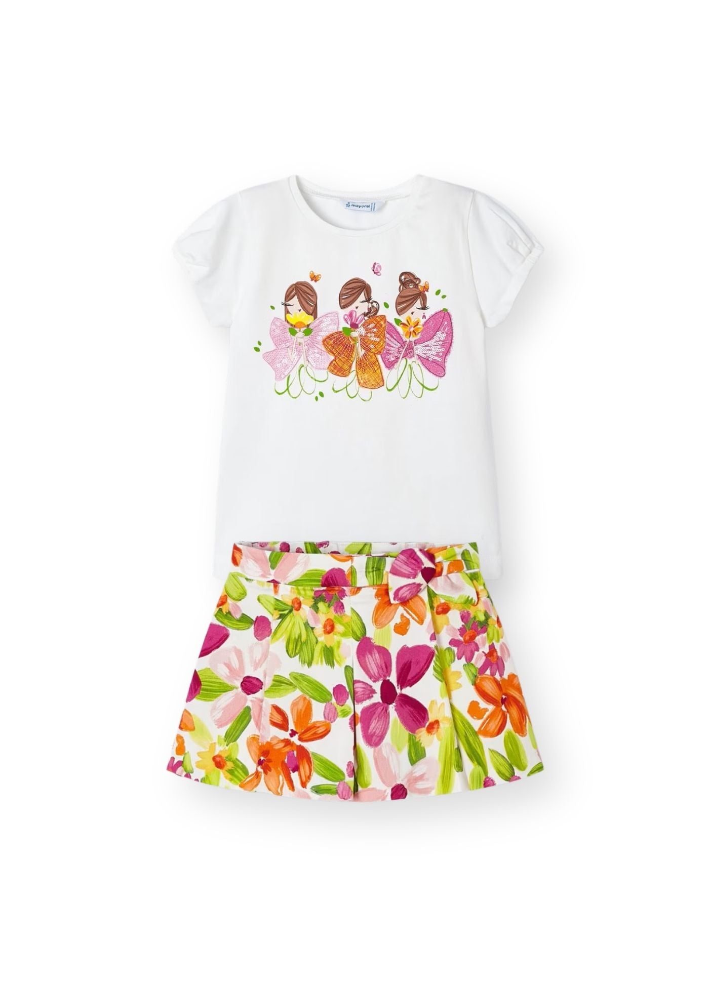 Conjunto blusa con short satén mini niña