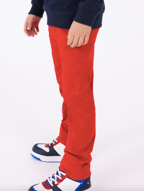 Pantalón chino Better Cotton rojo mini niño