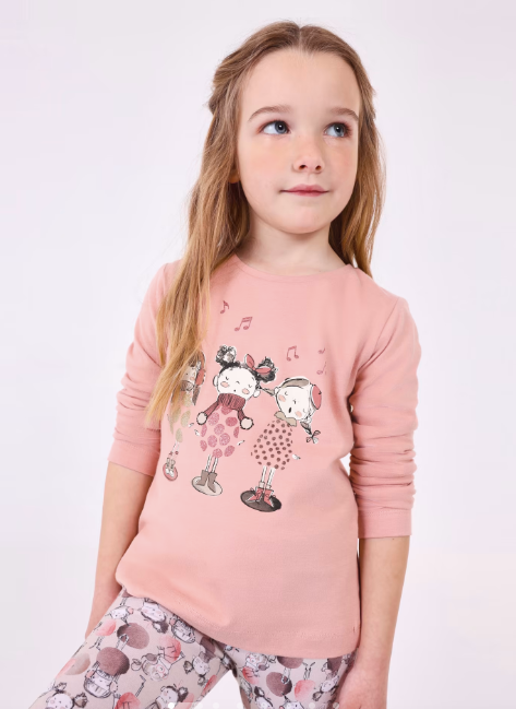 Playera estampada rosa Better Cotton mini niña