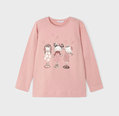 Playera estampada rosa Better Cotton mini niña