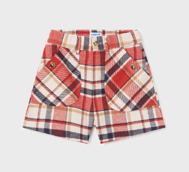 Short cuadros rojo niña jr