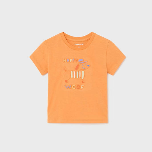 Playera manga corta con relieve bebé niño