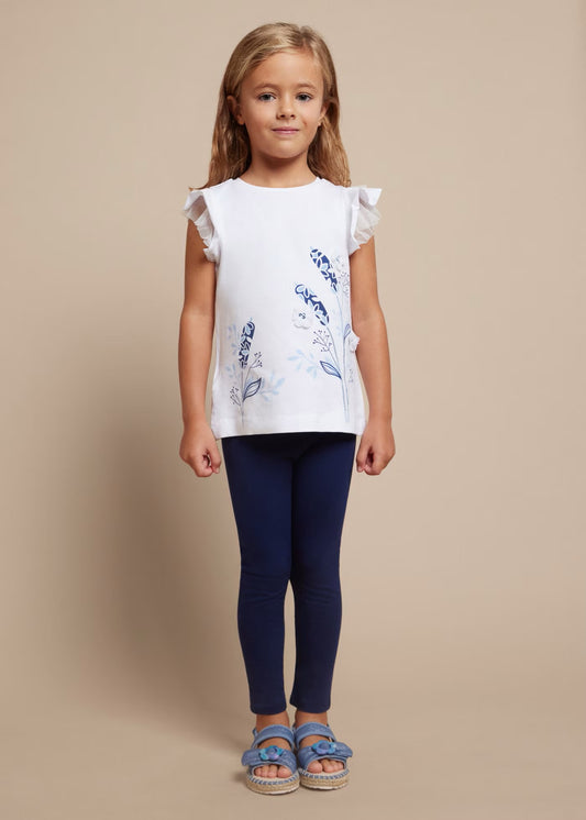 Conjunto marino blusa con leggings mini niña