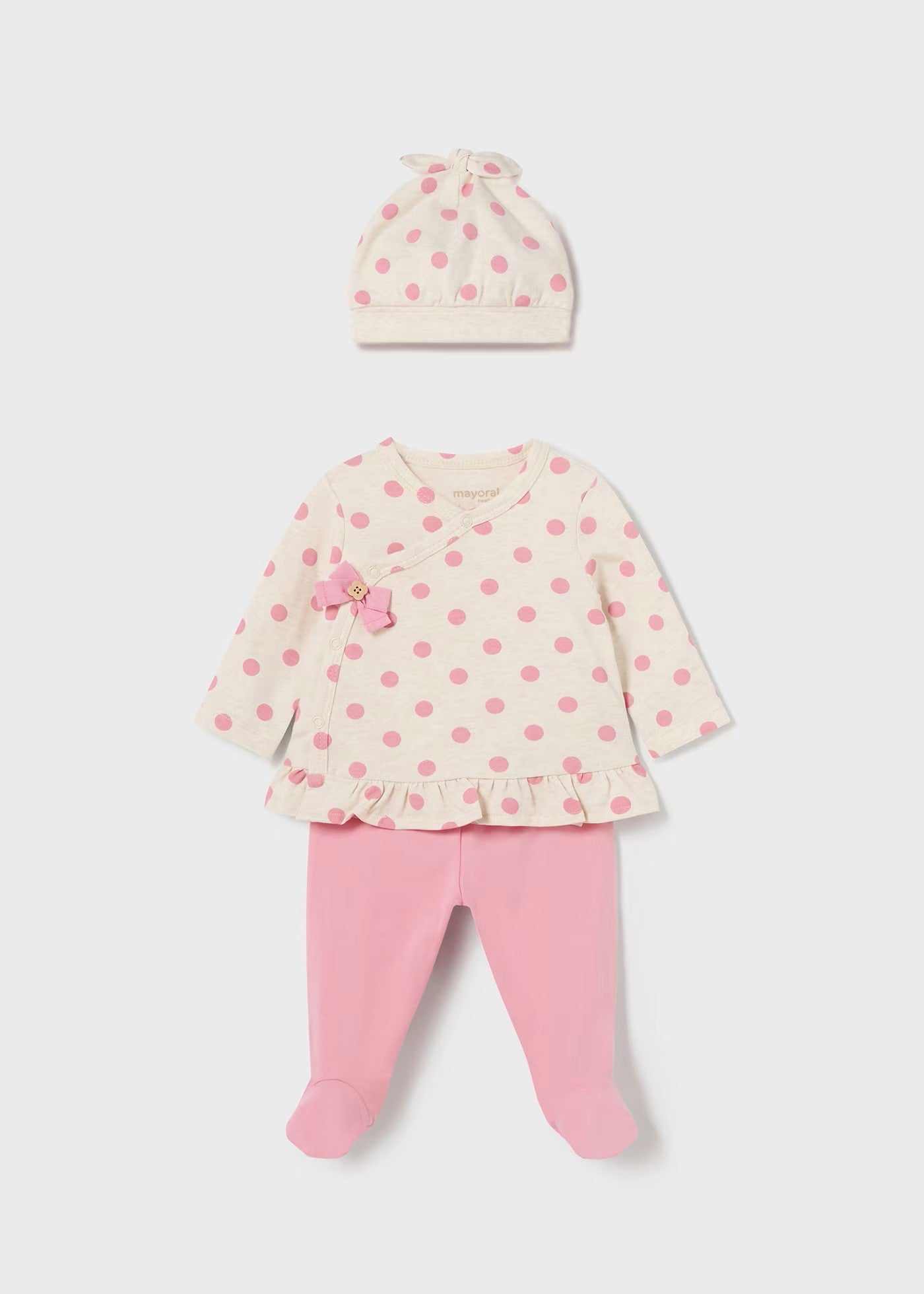 Conjunto rosa polaina con gorro NB niña