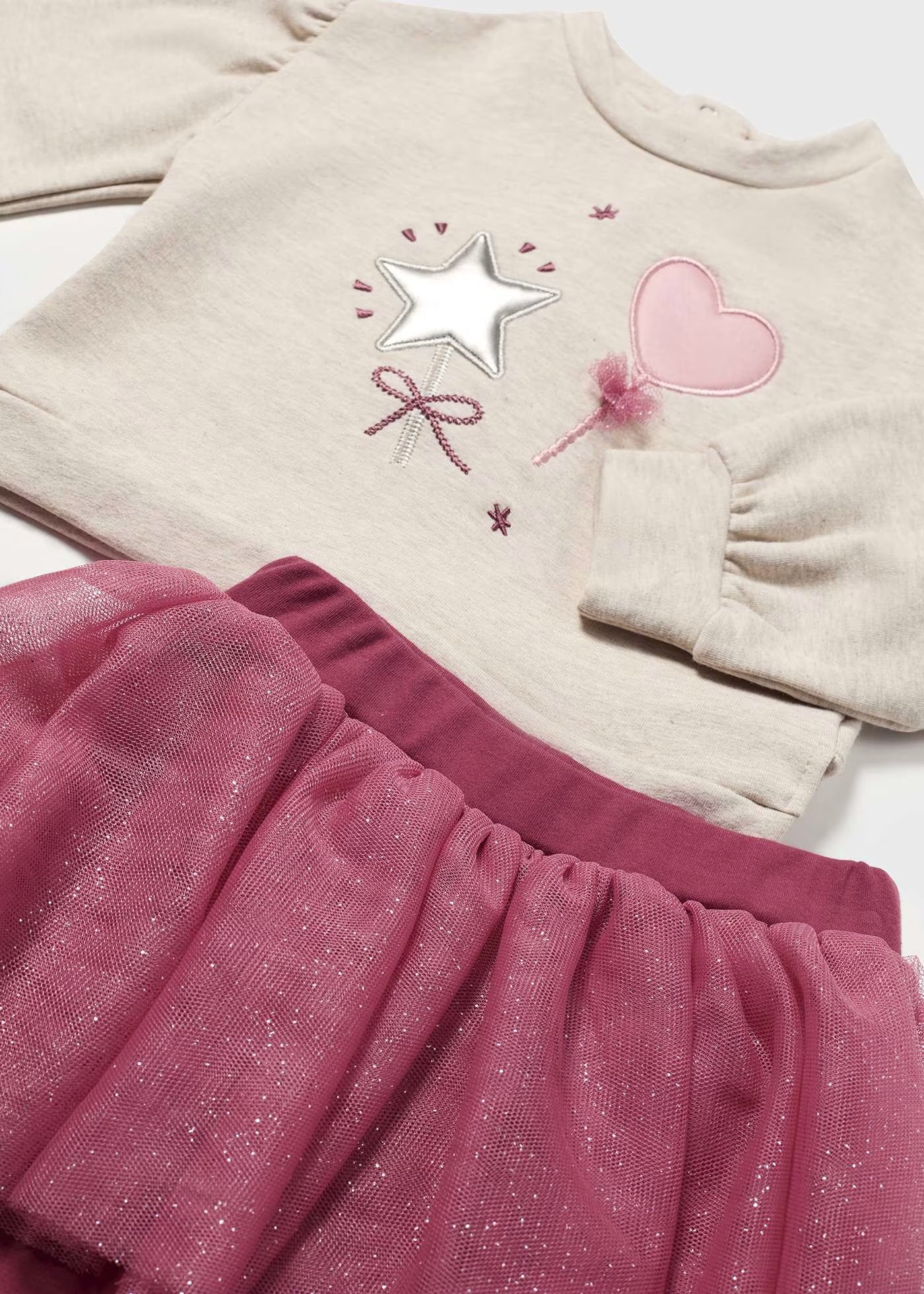 Conjunto sudadera y leggings con tutú para bebé niña