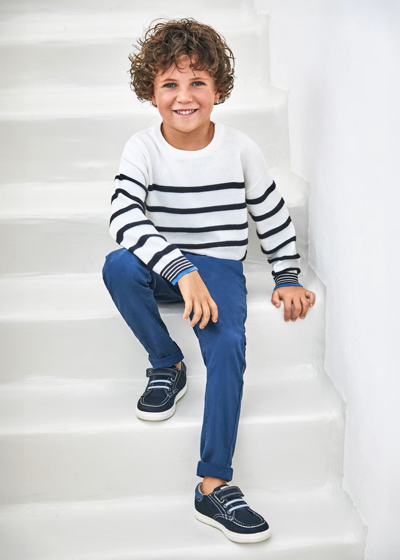 Pantalón chino slim azul mini niño