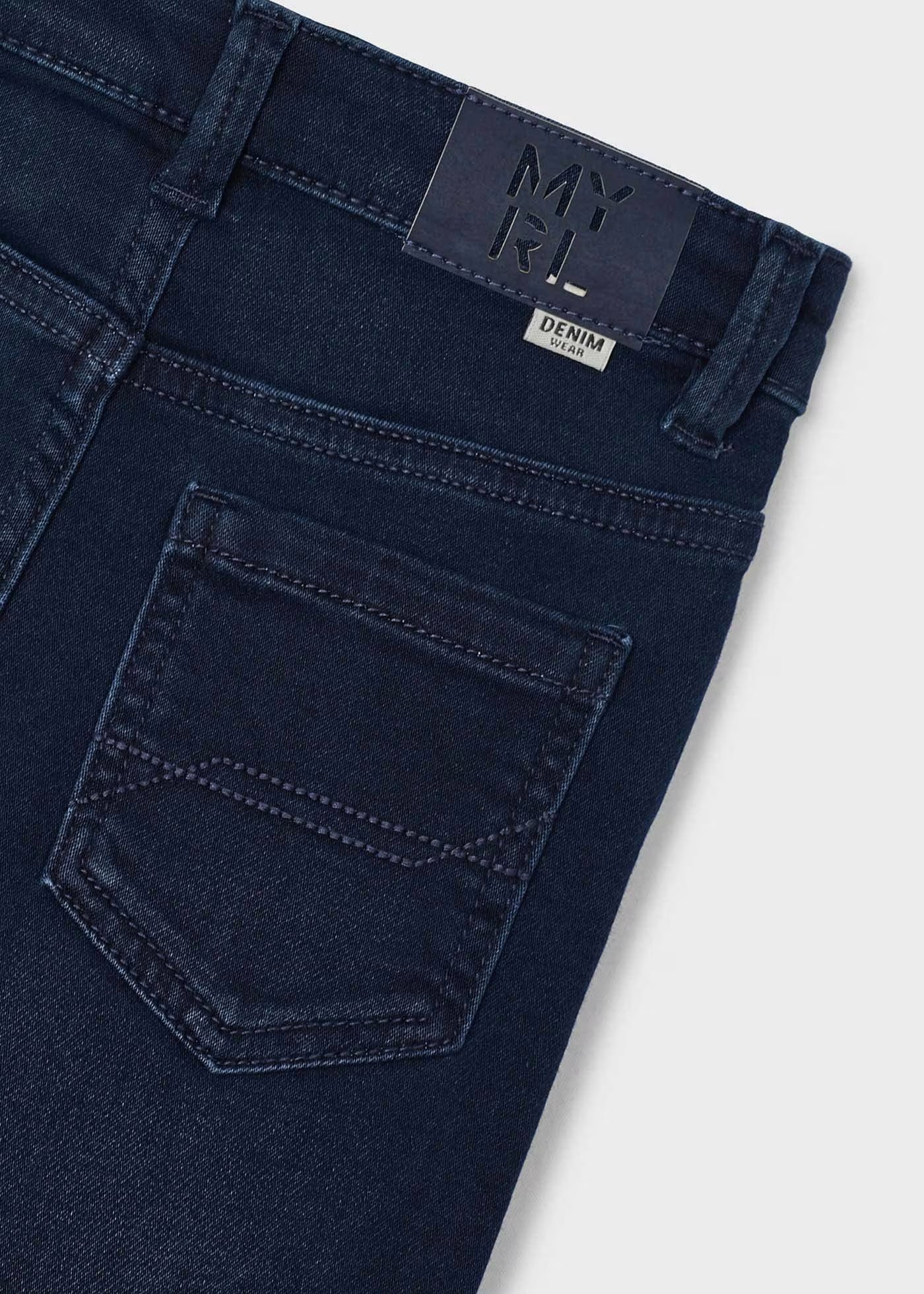 Pantalón de mezclilla azul marino slim fit para mini niño