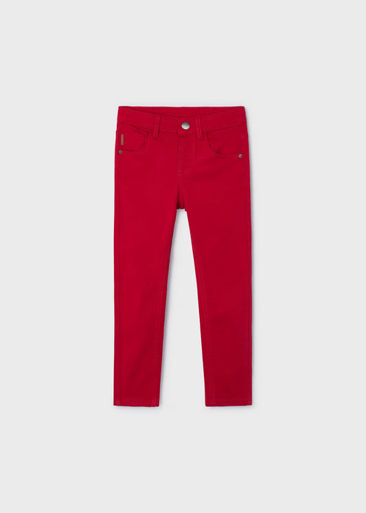 Pantalón rojo básico para mini niño