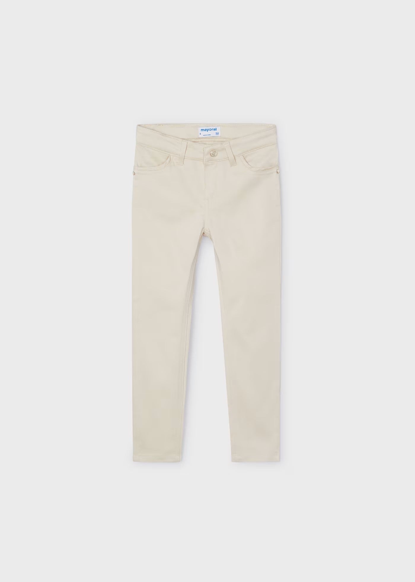 Pantalón skinny fit almendra mini niña