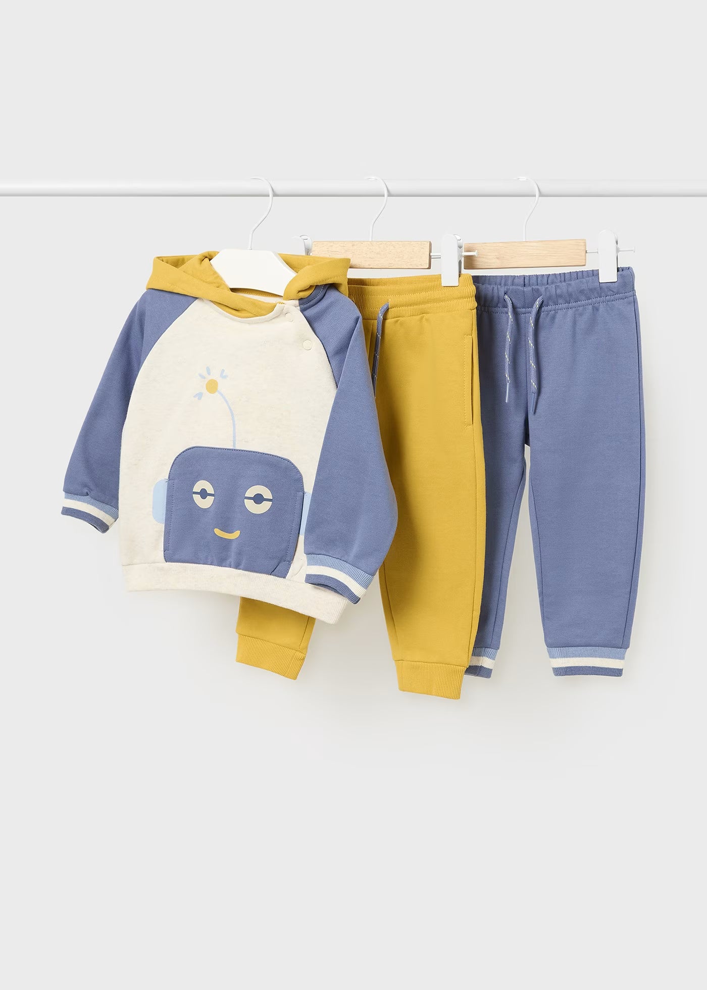 Conjunto de pants 3 piezas robot para bebé niño