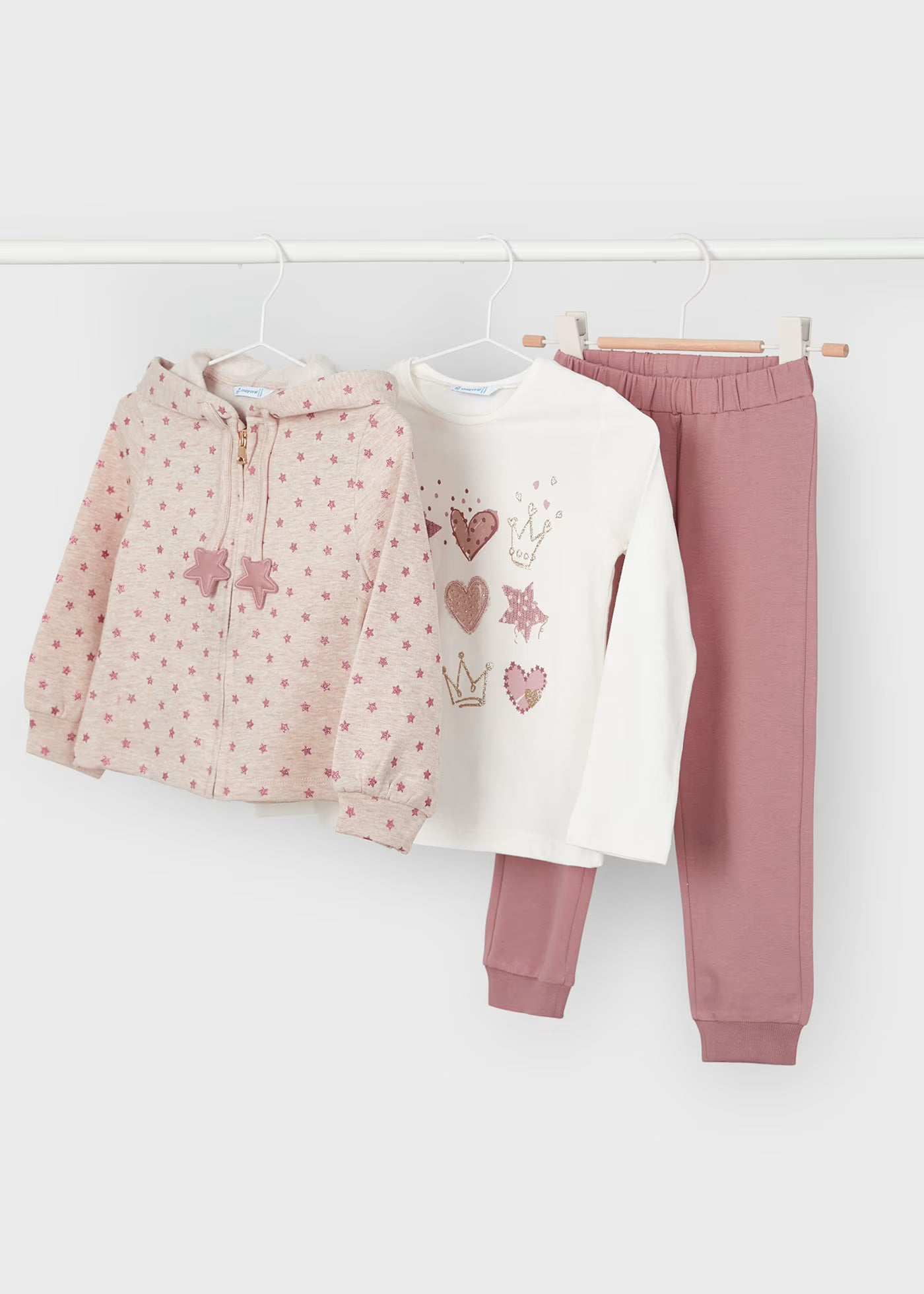 Conjunto de pants chandal rosa para mini niña