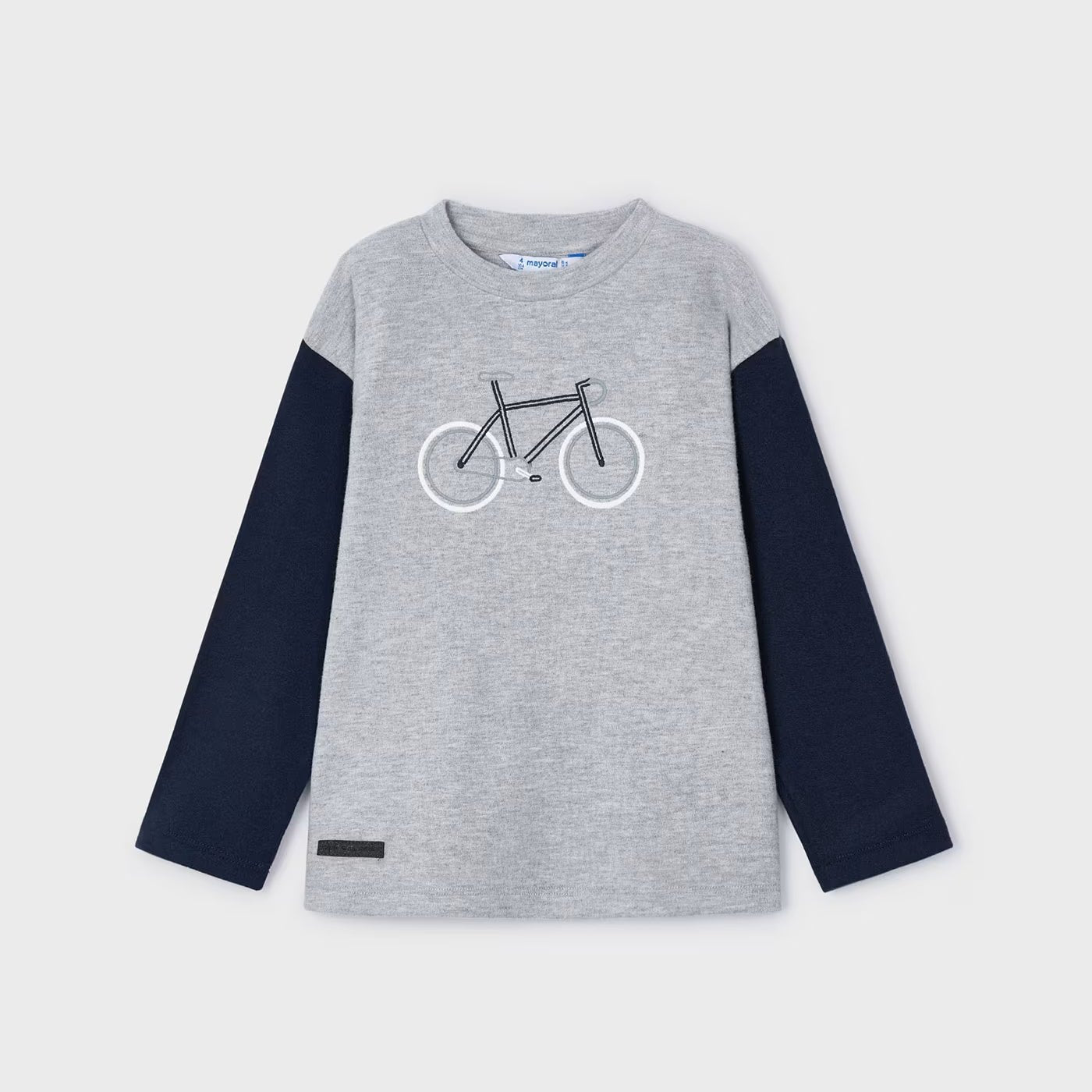 Playera manga larga bicicleta para mini niño