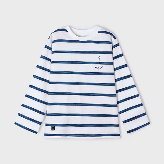 Playera manga larga rayas mini niño