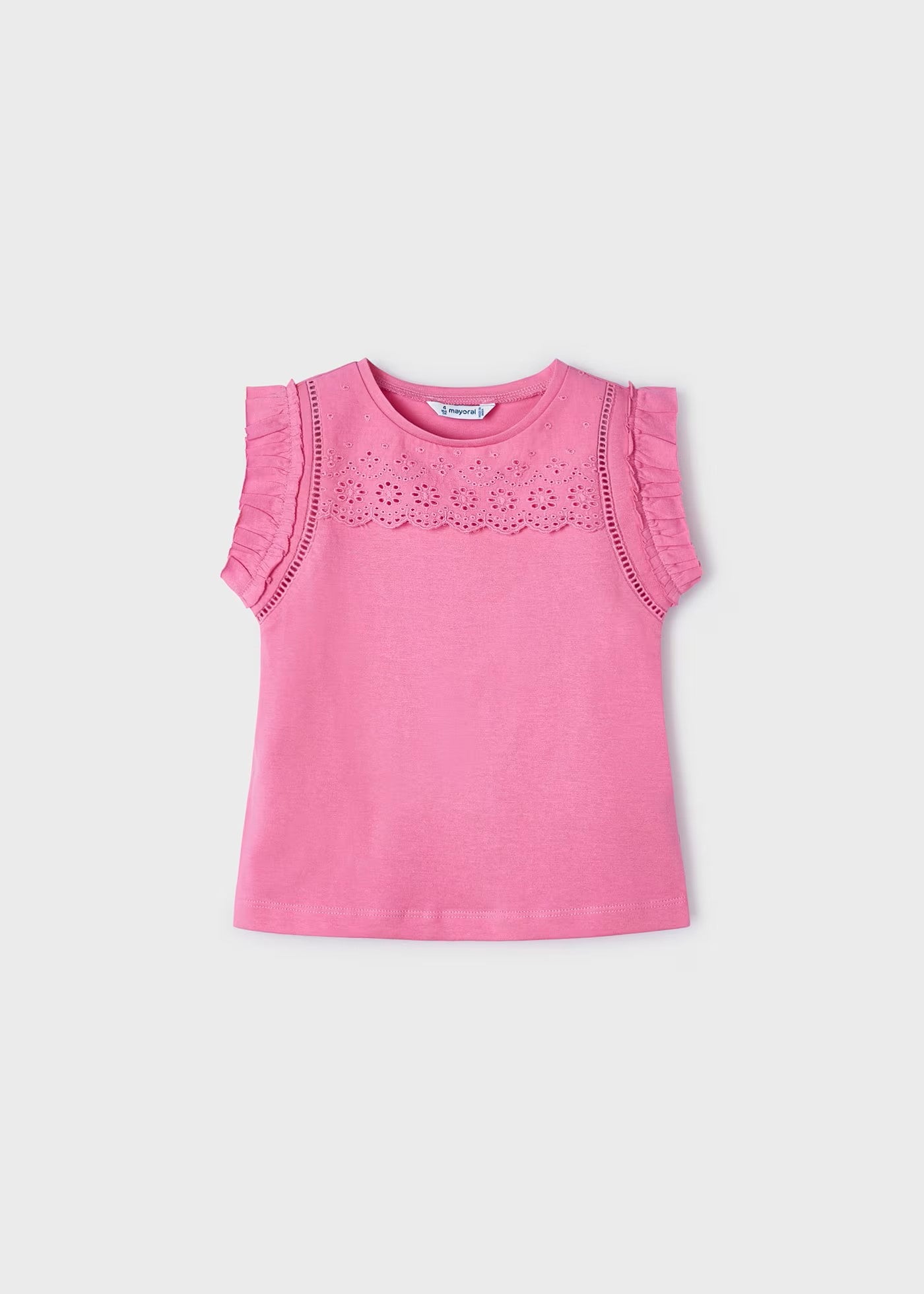 Blusa rosa con perforaciones mini niña