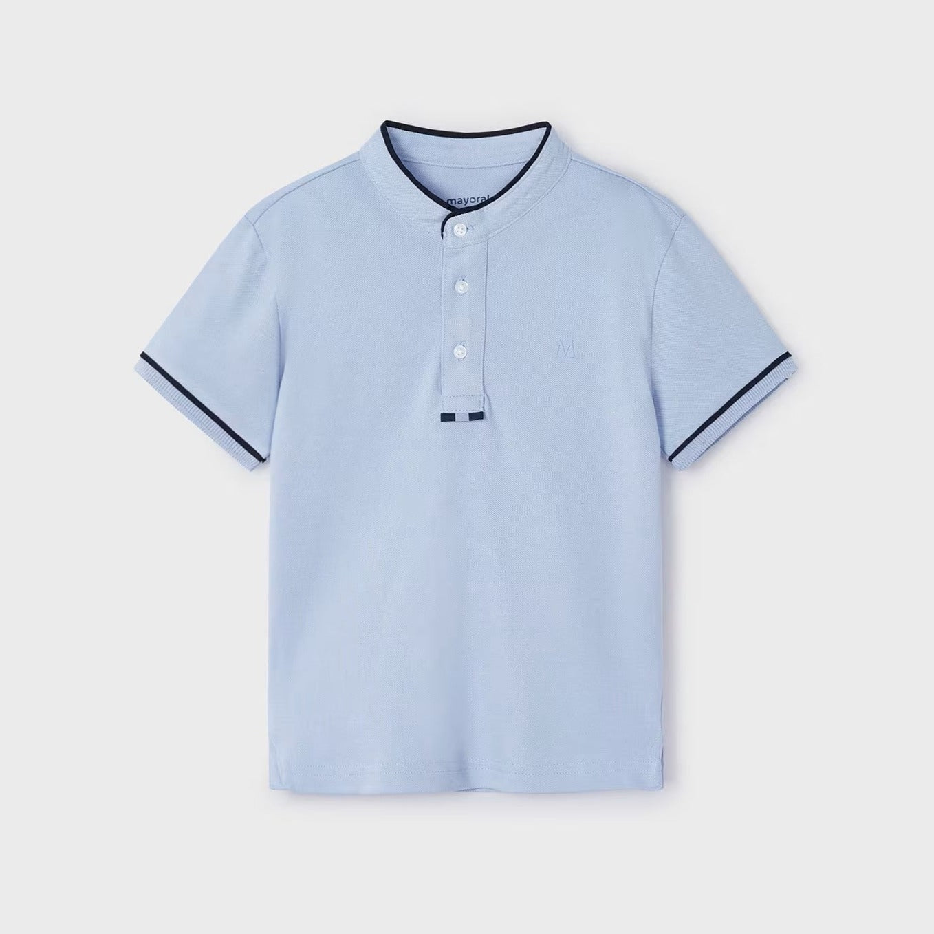 Polo cuello mao azul cielo mini niño