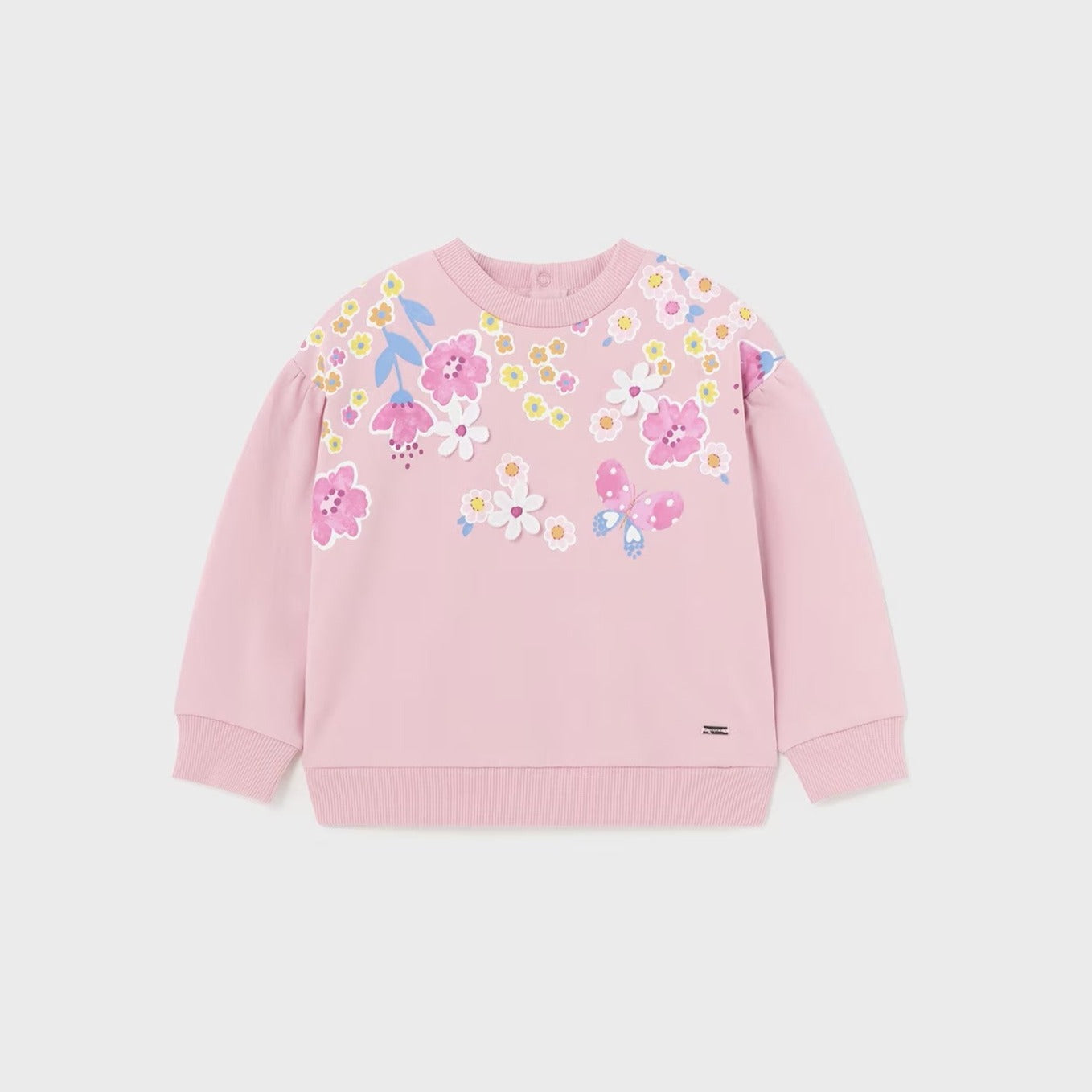 Sudadera rosa flores bebé niña