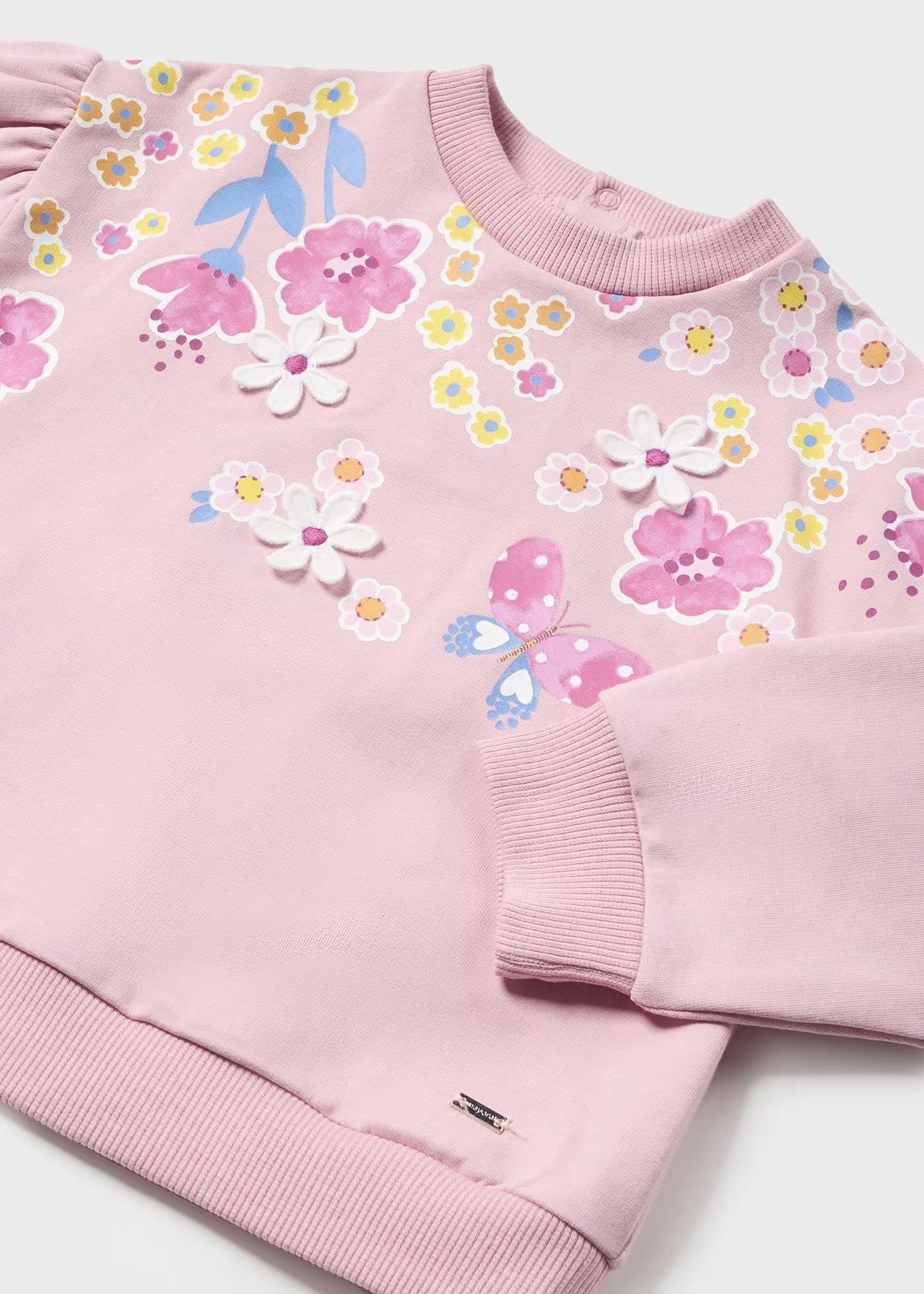 Sudadera rosa flores bebé niña