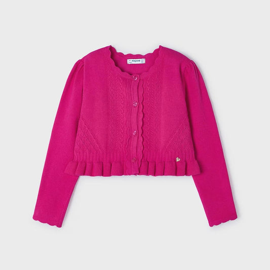 Rebeca tricot fucsia mini niña