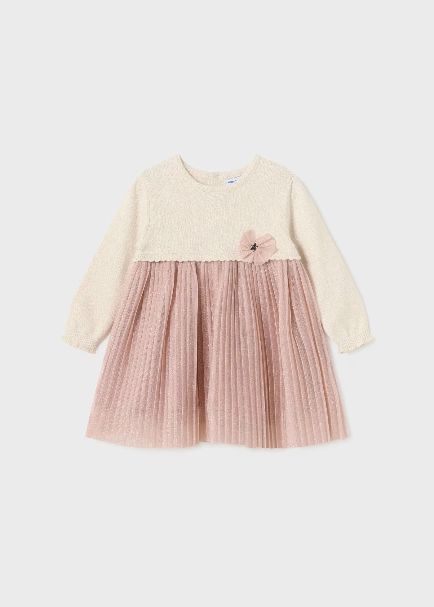 Vestido rosa combinado para bebé niña