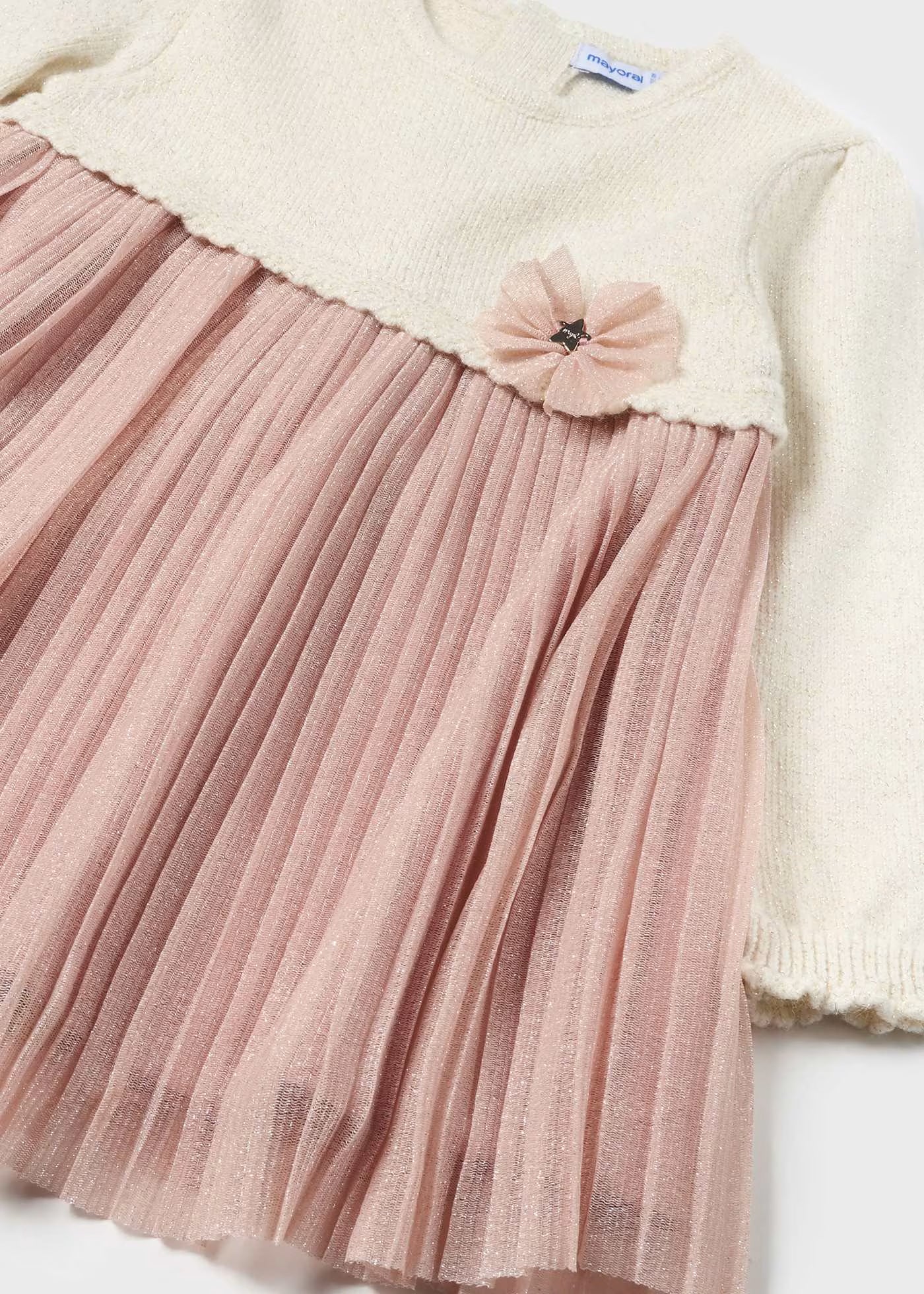 Vestido rosa combinado para bebé niña