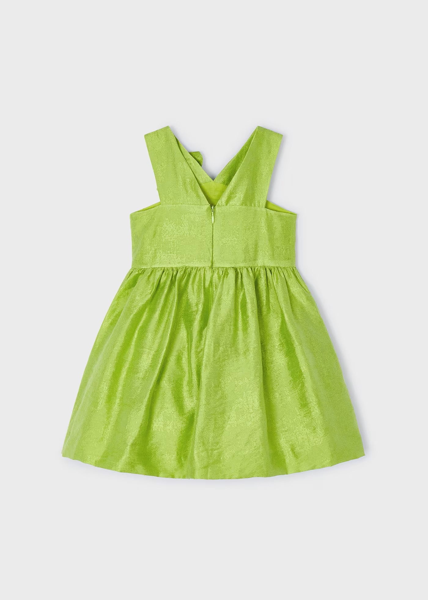 Vestido verde kiwi lino mini niña