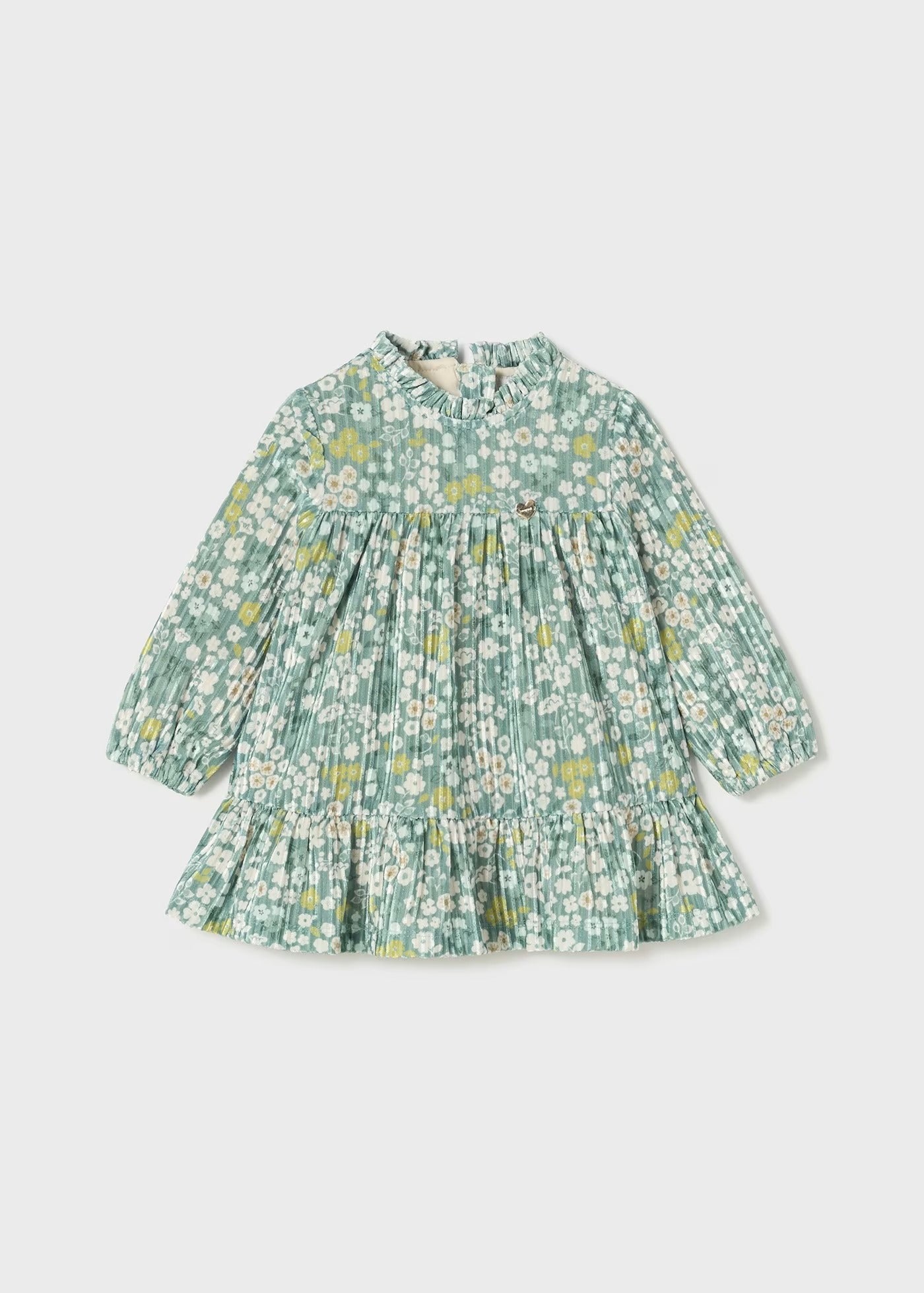 Vestido terciopelo floral agata para bebé niña