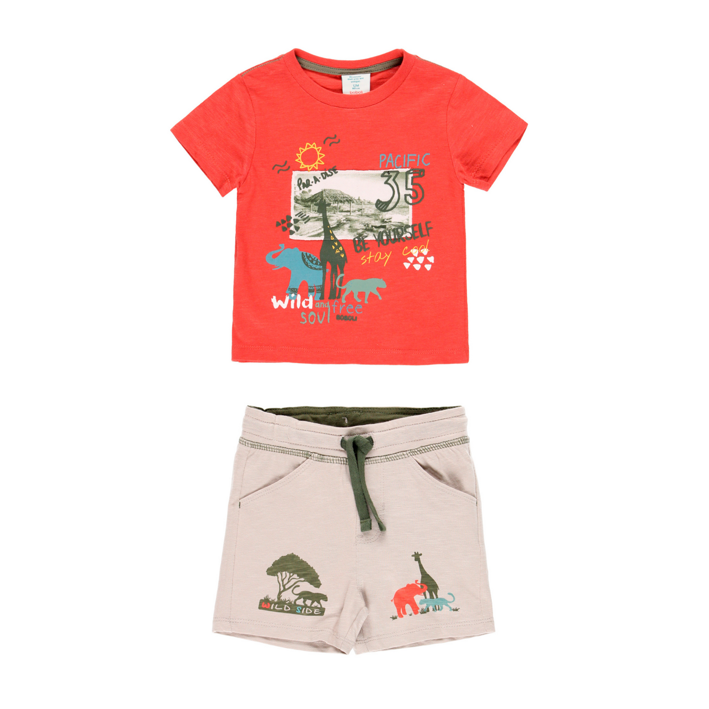 Conjunto safari playera con short mini niño